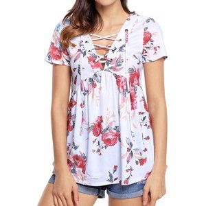 Lace Up V Neck Tunic